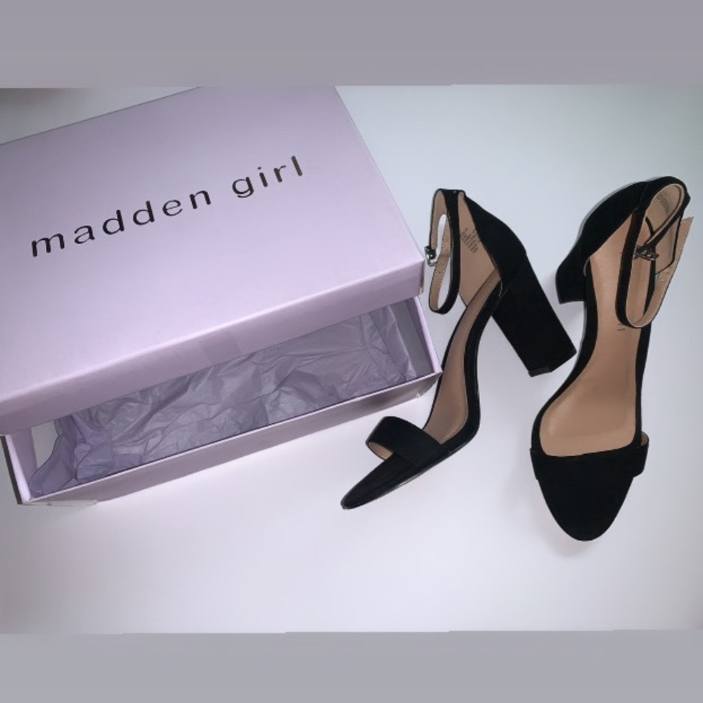 Madden girl, Black Strap Heels